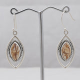 Natural Charoite Silver Earrings