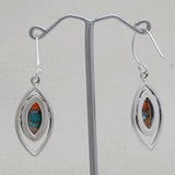 Natural Charoite Silver Earrings