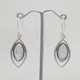 Natural Charoite Silver Earrings