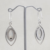 Natural Charoite Silver Earrings