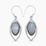 Natural Charoite Silver Earrings