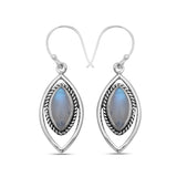 Natural Charoite Silver Earrings