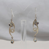 Natural Rainbow Moonstone Silver Earrings