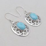 925 Sterling Silver Blue Larimar Earrings