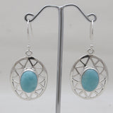 925 Sterling Silver Blue Larimar Earrings