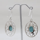 925 Sterling Silver Blue Larimar Earrings
