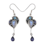 Multistone Silver Earrings