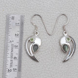 Natural Labradorite Silver Earrings