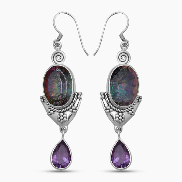 Mystic Quartz Silver Earrings