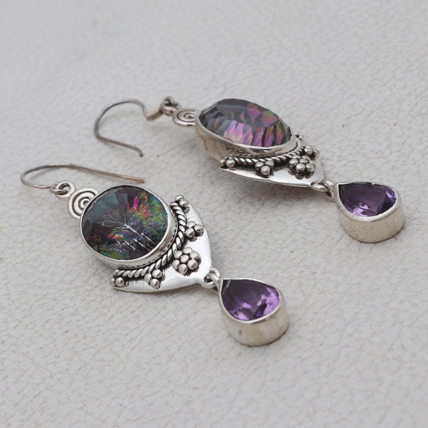 Mystic Quartz Silver Earrings