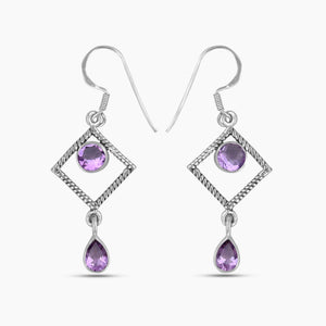 Amethyst Silver Earrings