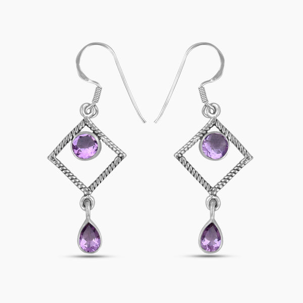 Amethyst Silver Earrings
