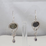 Natural Labradorite Silver Earrings