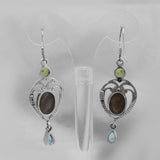 Natural Labradorite Silver Earrings