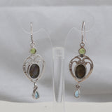 Natural Labradorite Silver Earrings