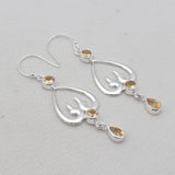 Red Garnet Sliver Drop Earrings