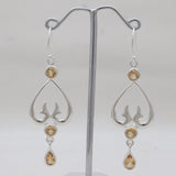 Red Garnet Sliver Drop Earrings