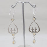 Red Garnet Sliver Drop Earrings