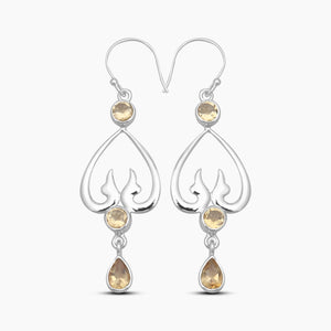 Red Garnet Sliver Drop Earrings