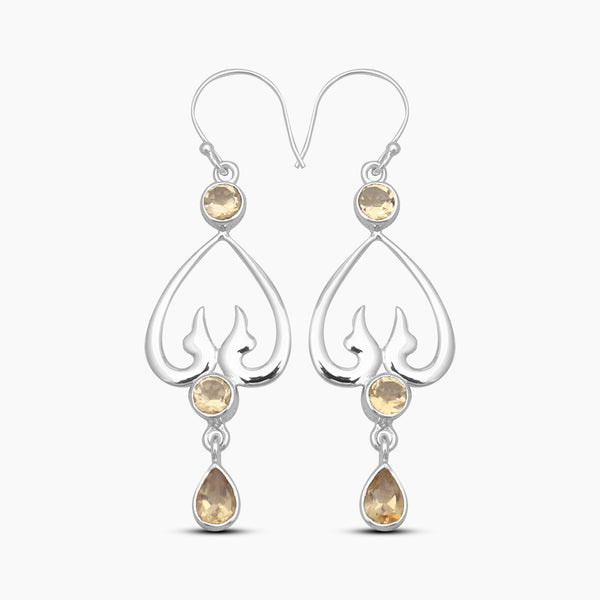 Red Garnet Sliver Drop Earrings