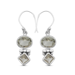 Smoky Quartz Silver Earrings