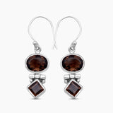 Smoky Quartz Silver Earrings