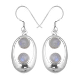 Natural Rainbow Moonstone silver Earrings