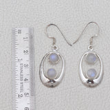 Natural Rainbow Moonstone silver Earrings