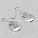 Natural Rainbow Moonstone silver Earrings