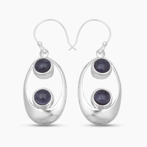 925 Sterling Silver Iolite Earrings