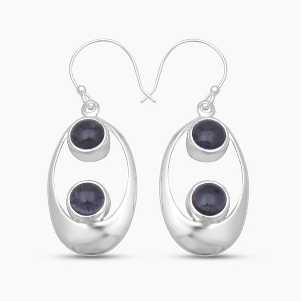 925 Sterling Silver Iolite Earrings