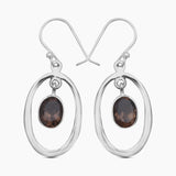 Green Amethyst Silver Earrings