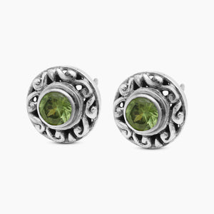 Peridot Silver Studs Earrings