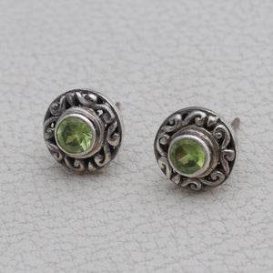 Peridot Silver Studs Earrings