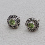 Peridot Silver Studs Earrings