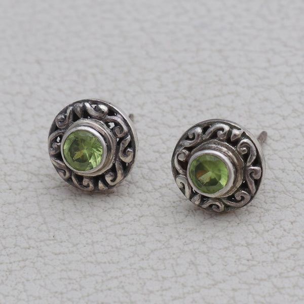 Peridot Silver Studs Earrings