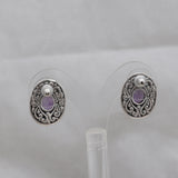 Natural Amethyst Silver Earrings