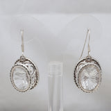 Natural Crystal Silver Earrings