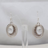 Natural Crystal Silver Earrings