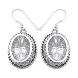 Natural Crystal Silver Earrings