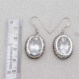 Natural Crystal Silver Earrings