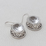 Natural Crystal Silver Earrings