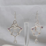 Rainbow Moonstone Silver Earring