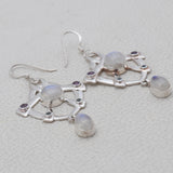 Rainbow Moonstone Silver Earring