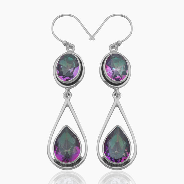 Mystic Quartz Silver Earrings