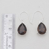 Smoky Quartz Teardrop Silver Earrings