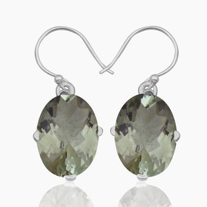 Natural Crystal Silver Earrings
