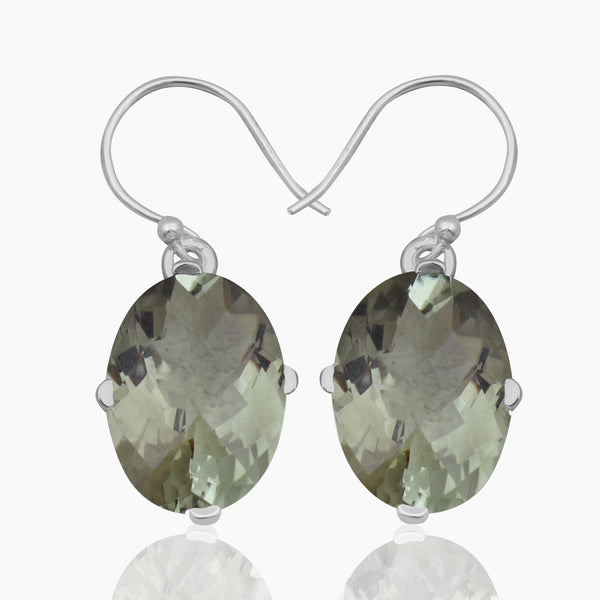 Natural Crystal Silver Earrings