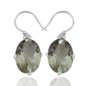 Natural Crystal  Silver Earrings