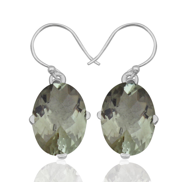Natural Crystal  Silver Earrings